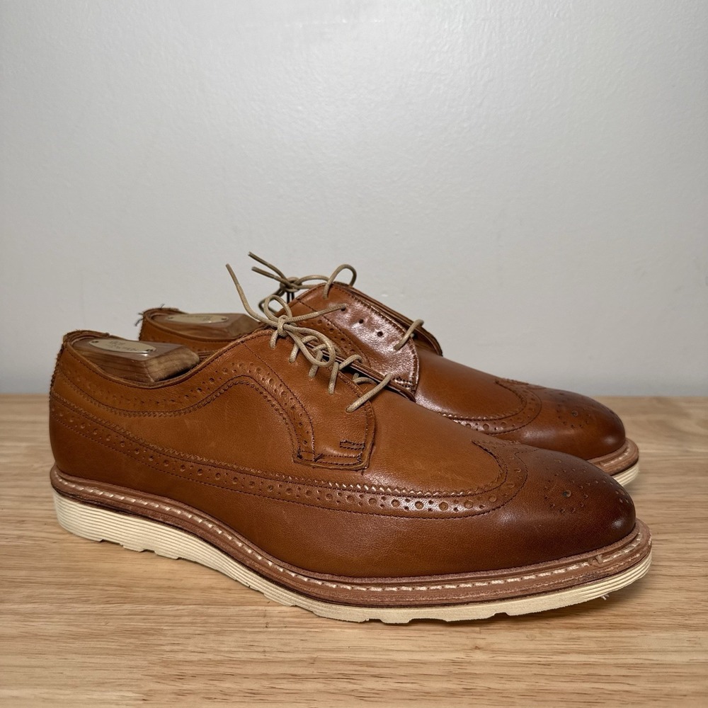 Allen Edmonds Shannon Drive Tan Wingtip Derby Leather 1646 Mens‎ Size 10 D